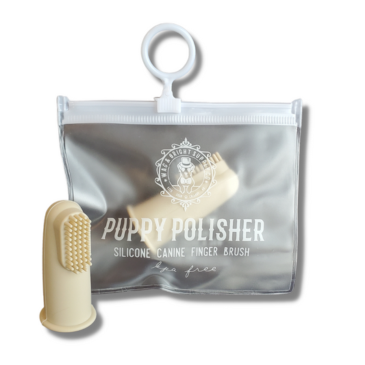 Wag & Bright Supply Co - Puppy Polisher Silicone Finger brush and travel bag for dogs